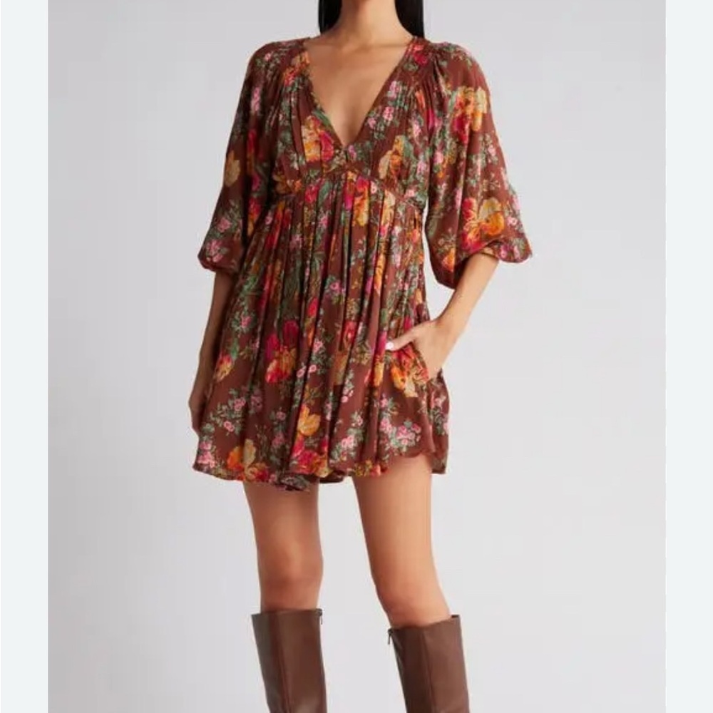 Free People Beck Floral Mini Dress Small